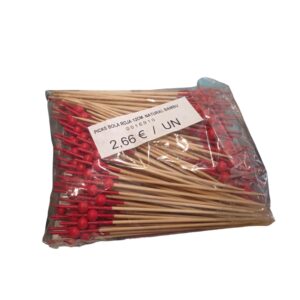 PICKS BOLA ROJA 12CM. NATURAL BAMBU