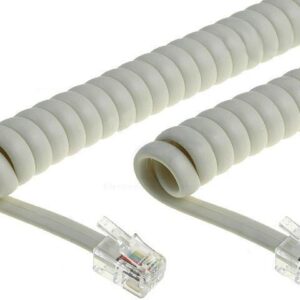 [LIQUIDACIÓN] Conexion telefono 4p4c rizado marfil 2m