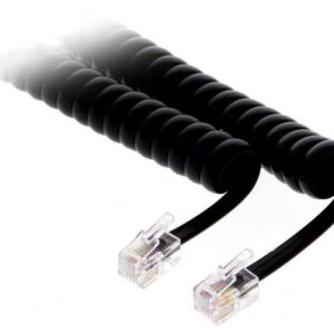 [LIQUIDACIÓN] Conexión telefono 4p4cm 4p4cm rizado negro 7m