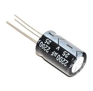 Condensador Electrolitico 2200uF 25Vdc 105ºc 13x25mm Radial