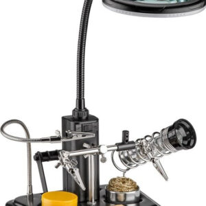 [LIQUIDACIÓN] Lupa Sobremesa LED Soporte Soldador y pinzas