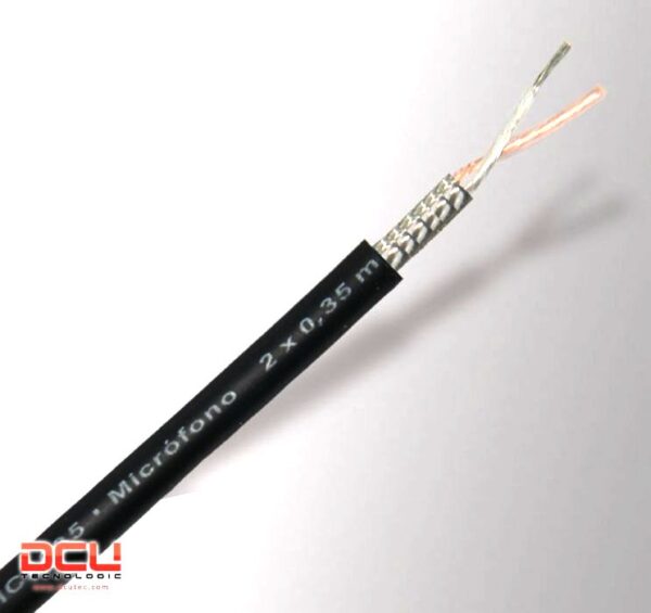 Cable Audio Microfono 2x0,35mm OFC NEGRO (100m) DCU