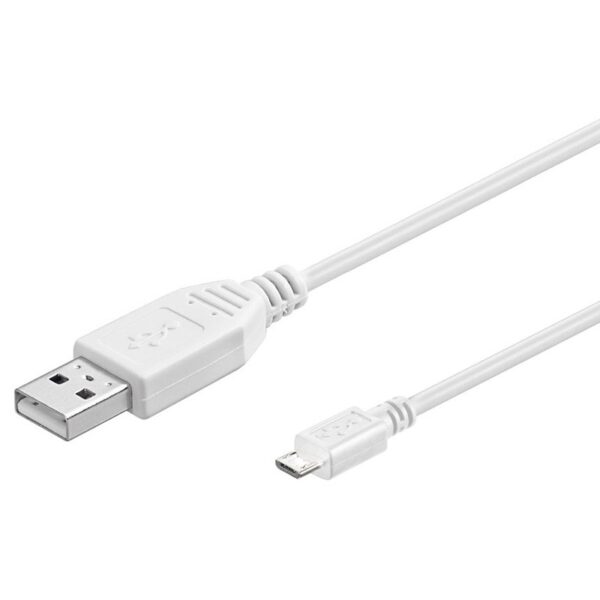 Cable USB 2.0 a MicroUSB 1,8m BLANCO