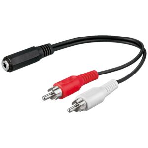 [LIQUIDACIÓN] CABLE JACK 3,5 ST HEMBRA A 2RCA MACHO 0,2m