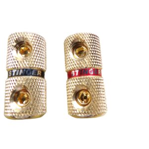 Terminal empalme dorado negro y rojo, se vende en pareja