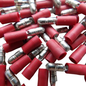 TERMINAL CILINDRO MACHO SEMIAISLADO ROJO 4mm