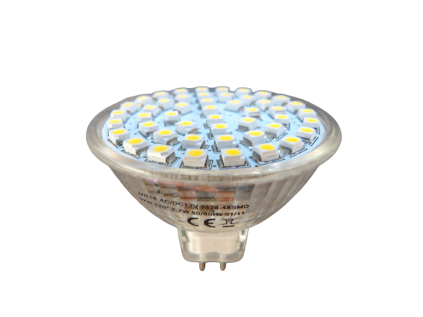 [LIQUIDACIÓN] LAMPARA DICROICA BIPIN 48SMD 2,5W calida