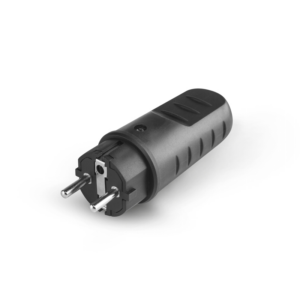 [LIQUIDACIÓN] CLAVIJA SCHUKO MACHO GOMA NEGRA scame