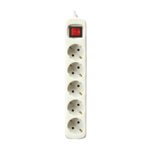 [LIQUIDACIÓN] BASE 5TT CON CABLE Blanca + interruptor 1.5m