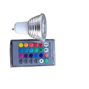 [LIQUIDACIÓN] Dicroica led RGB GU10 3W  con mando 220V