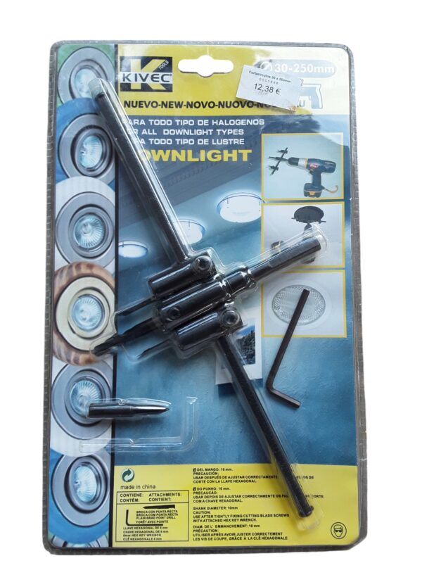 Corta círculos 30 a 250mm para todo tipos de halógenos y downlights