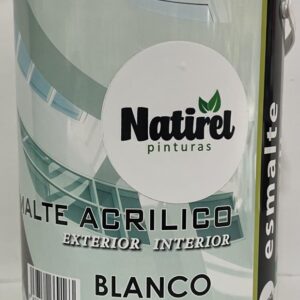 Esmalte Acrílico Satinado Blanco Natirel 4 Litros.
