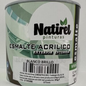 Esmalte Acrílico Brillo Blanco Natirel 375 ml.