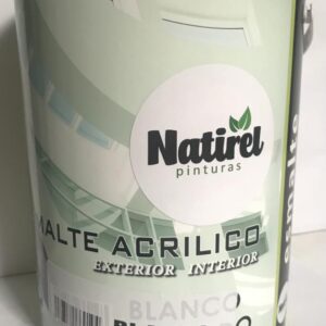 Esmalte Acrílico Mate Blanco Natirel 4 Litros.