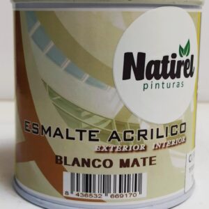 Esmalte Acrílico Mate Blanco Natirel 750 ml.