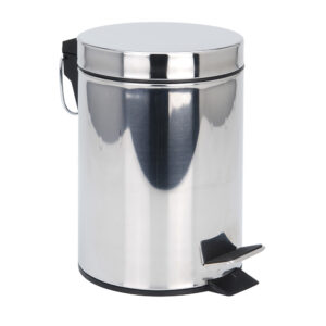 PAPELERA DE ACERO INOX. - CON PEDAL 3L