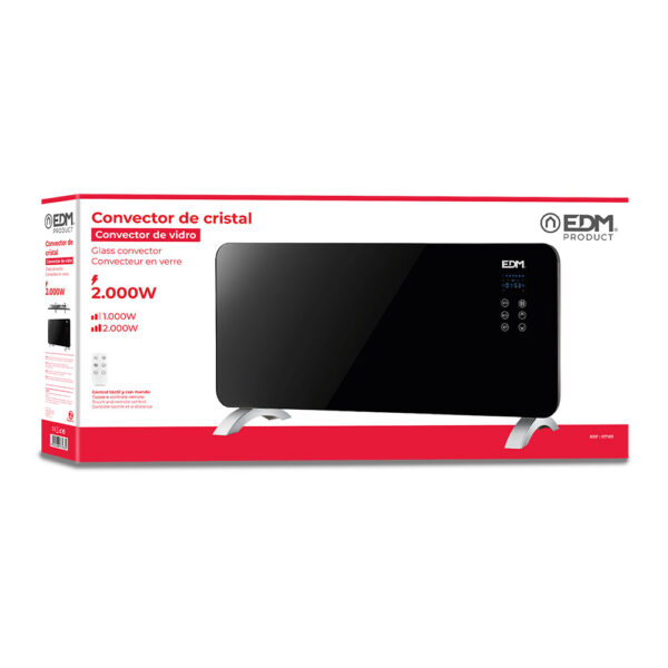 CONVECTOR CON PLACA DE CRISTAL 2000W EDM - Imagen 2