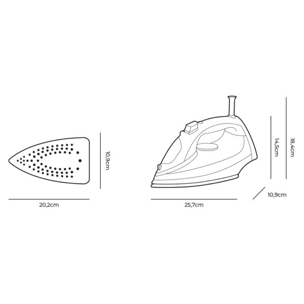 PLANCHA DE VAPOR 2000W 220-240V MODELO PEQUEÑO EDM - Imagen 9