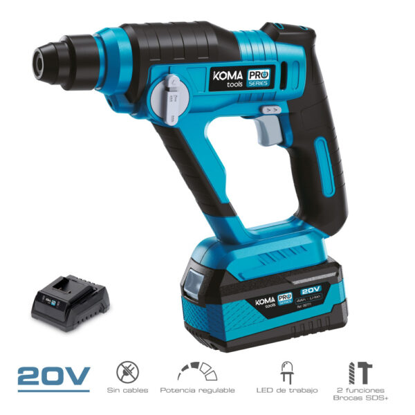 KIT MALETIN CON MARTILLO PERFORADOR 20 V, BATERÍA Y CARGADOR