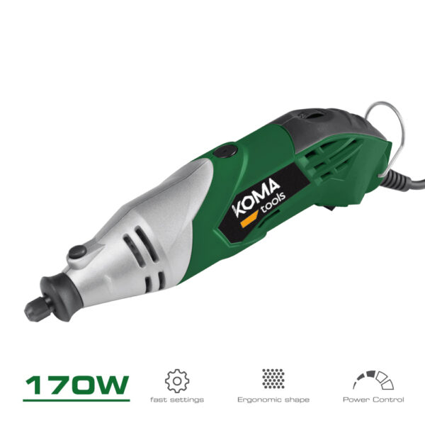 HERRAMIENTA MULTIUSOS ROTATIVA 170W + 41 TIPOS DE ACCESORIO (190 PIEZAS EN TOTAL) 23,5x7cm KOMA TOOLS