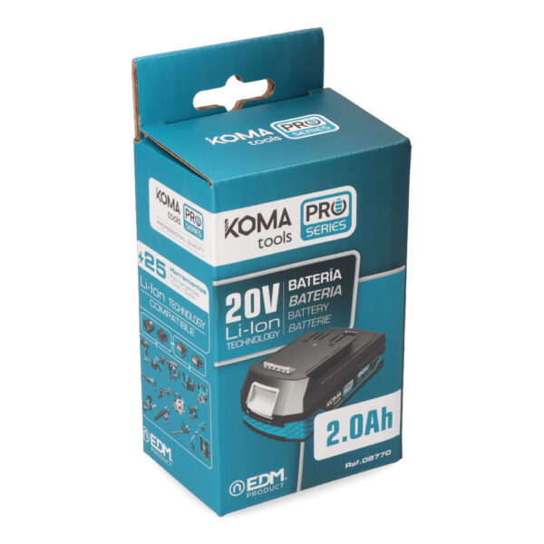 BATERIA LI-ION 20 V 2.0 Ah 7,5 x 4,6 x 11,7 cm - Imagen 3