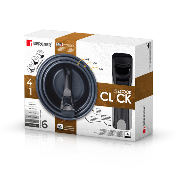 SET 3 CAZOS (Ø16+Ø18+Ø20cm) CLICK & COOK BERGNER - Imagen 4