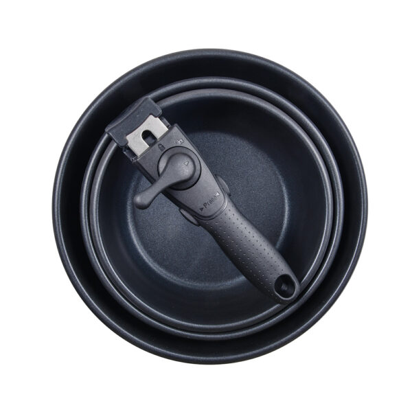 SET 3 SARTENES (Ø18x6cm/20x6cm/Ø24x6,5cm) ACERO INOXIDABLE CLICK & COOK BERGNER - Imagen 3