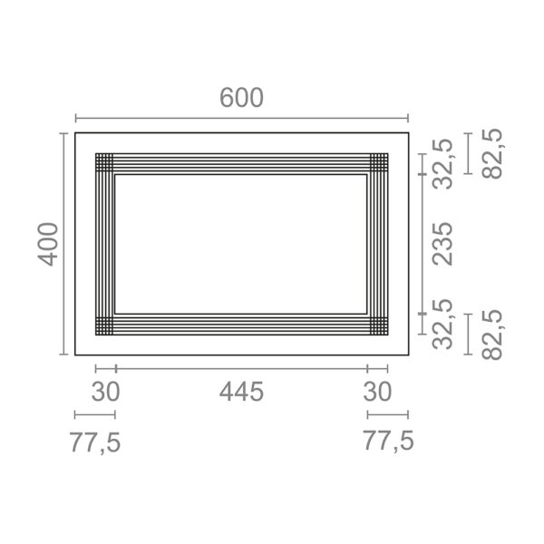 MARCO MICROONDAS MCR1 60x40cm INOX. 94508 MICEL - Imagen 2