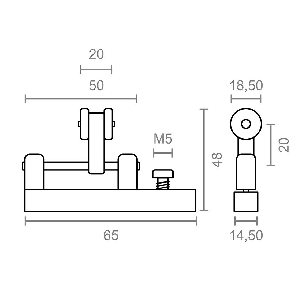 POLEA CORREDERA PERGOLA TLD21 20mm 92583 MICEL - Imagen 3