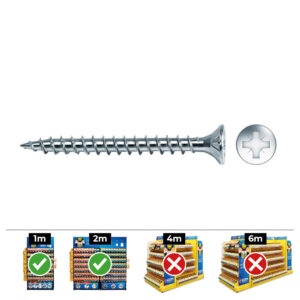 CAJA 200 unid. TORNILLO MADERA AVELLANADO POZI DIN/REF VLOX Ø4,5x30mm ZINCADO+LUBR. CELO