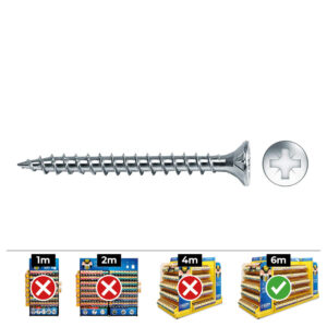 CAJA 1000 unid. TORNILLO MADERA AVELLANADO POZI DIN/REF VLOX Ø4x25mm ZINCADO+LUBR. CELO