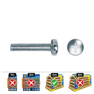 CAJA 500 unid. TORNILLO METRICA ALOMADO PHILIPS DIN/REF 7985 Ø4x30mm ZINCADO CELO