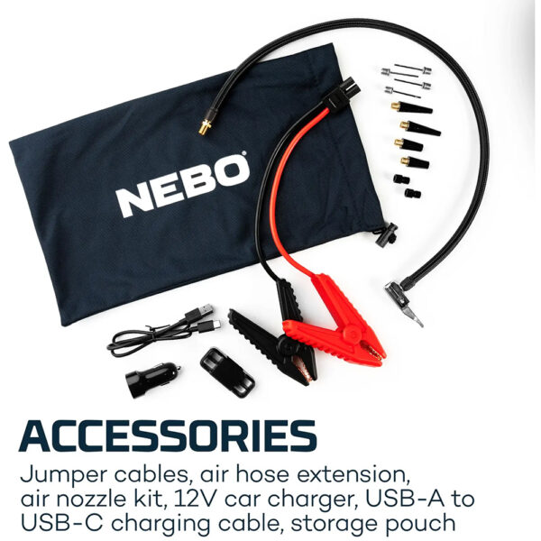 ARRANCADOR + COMPRESOR DE AIRE ASSIST AIR JUMP STARTER. NEBO - Imagen 3