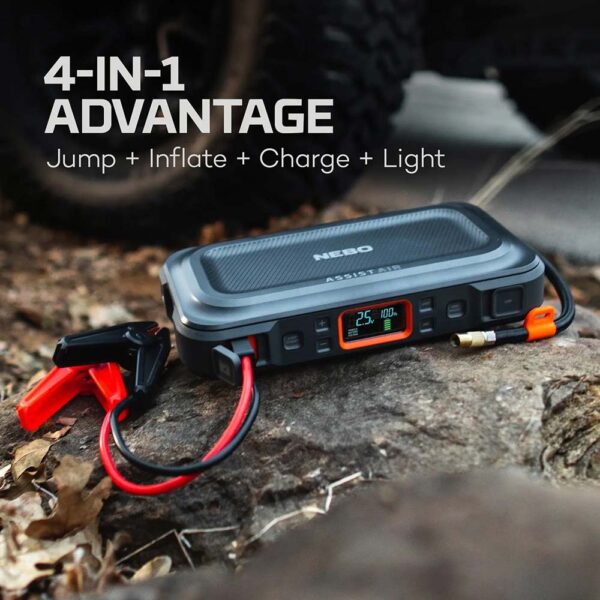 ARRANCADOR + COMPRESOR DE AIRE ASSIST AIR JUMP STARTER. NEBO - Imagen 5