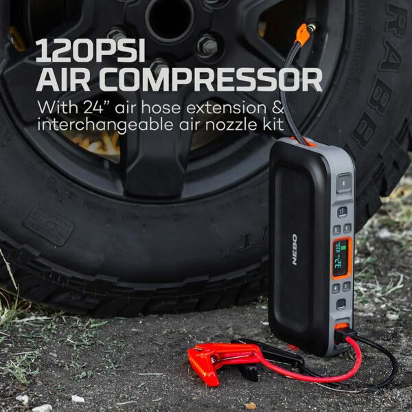 ARRANCADOR + COMPRESOR DE AIRE ASSIST AIR JUMP STARTER. NEBO - Imagen 7