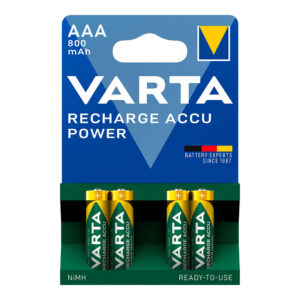 PILA VARTA RECARGABLE ACCU POWER AAA - LR03 800mA (BLISTER 4 unid.) Ø10,5x44,5mm