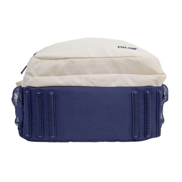 MOCHILA ESCOLAR 4 CREMALLERAS 25l BEIGE Y AZUL MARINO, SERIE 1918. - Imagen 5