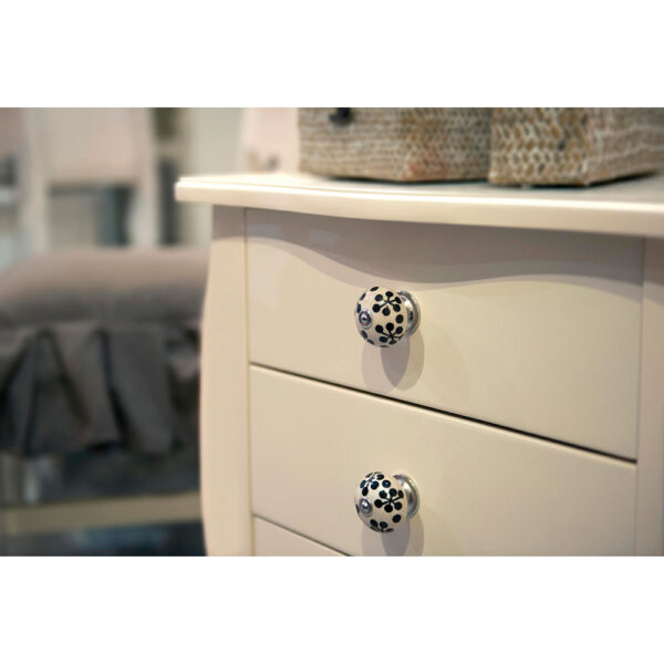 BLISTER CON 4 POMOS REDONDOS PARA MUEBLE FABRICADO EN PORCELANA ACABADO FLOR AZUL MOD. E506 Ø40mm REI - Imagen 5
