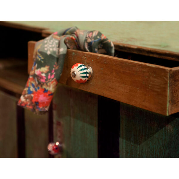 BLISTER CON 4 POMOS REDONDOS PARA MUEBLE FABRICADO EN PORCELANA ACABADO FLOR ROJO MOD. E500 Ø40mm REI - Imagen 5