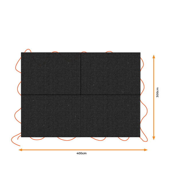 LONA NEGRA PARA REMOLQUE, MEDIDAS: 3x4m. BLACK+DECKER