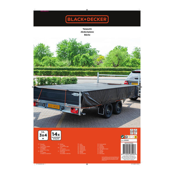 LONA NEGRA PARA REMOLQUE, MEDIDAS: 3x4m. BLACK+DECKER - Imagen 4