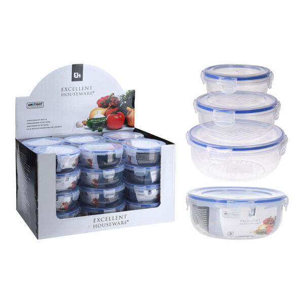 PACK 3 FIAMBRERAS  PLÁSTICO HERMETICA 1400ml,800ml,400ml, 024000670, EXCELLENT HOUSEWARE