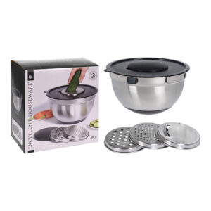 ENSALADERA + 3 RALLADOR, 25x25x14cm, A12405340. EXCELLENT HOUSEWARE
