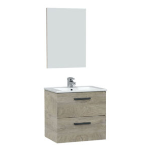 MUEBLE SUSPENDIDO 60 2 CAJONES + ESPEJO