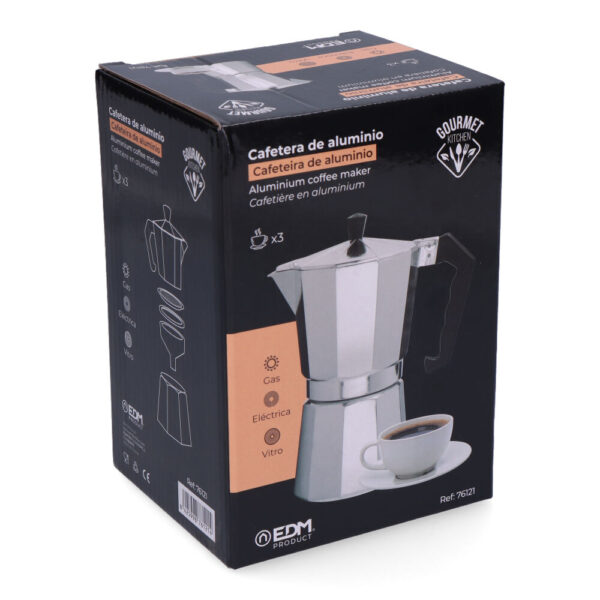 CAFETERA DE ALUMINIO DE 3 TAZAS GOURMET KITCHEN - Imagen 3