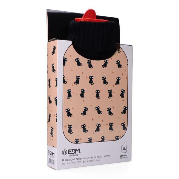 BOLSA DE AGUA CALIENTE. MODELO GATOS NEGROS 2 L - Imagen 3