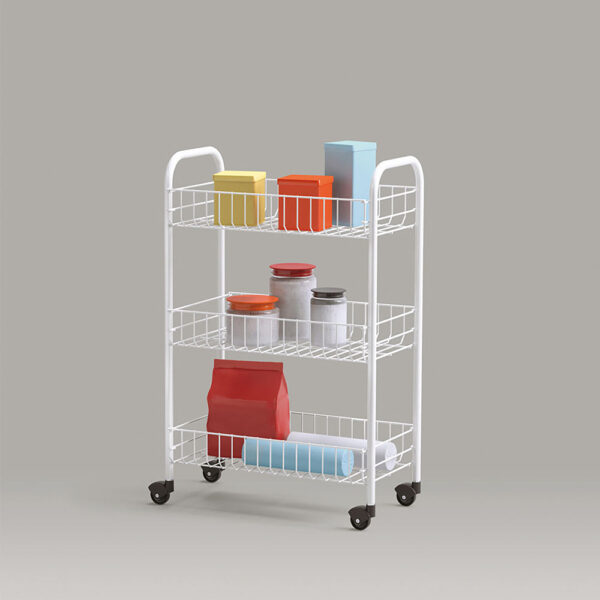 CARRO MULTIUSOS 3 ESTANTES 41x23x63cm BLANCO METALTEX - Imagen 3