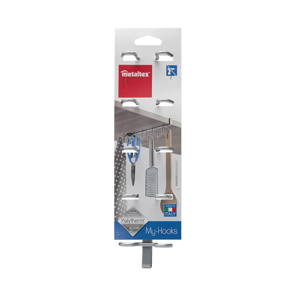 COLGADOR MULTIUSO 10 GANCHOS 'MY-HOOKS' 6x25x6cm METALTEX - Imagen 5
