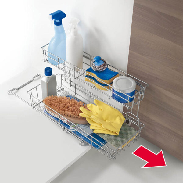 ORGANIZADOR DESLIZANTE PARA PRODUCTOS DE LIMPIEZA 'LIMPIO' 20x50x28cm METALTEX - Imagen 2