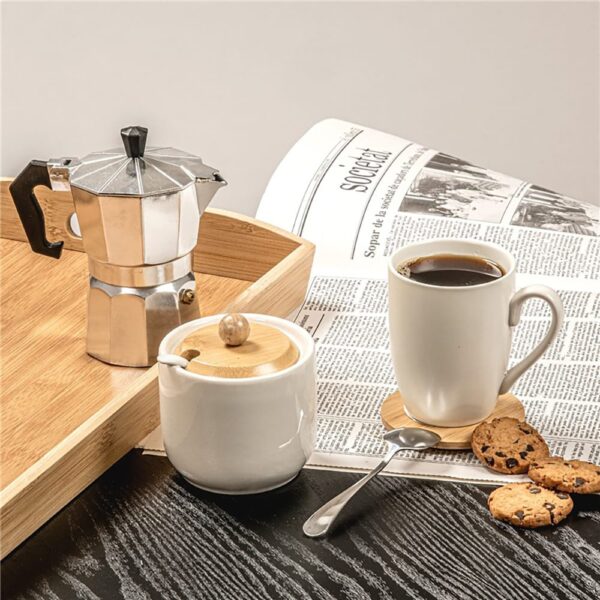 PACK 6 TAZAS PORCELANA MATE 350 ml BLANCO KOZINA - Imagen 2